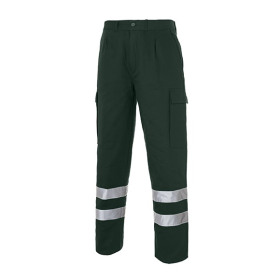 Multi Acol 2b Pantalon Acolchado Bandas Reflectantes Verde Botella