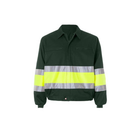 Cazadora Bicolor Verde Botella Amarillo Fluor