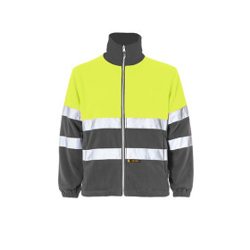 Chaqueta Polar Bicolor Clase Ii Gris Amarillo Fluor