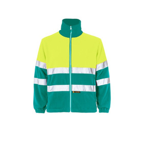 Chaqueta Polar Bicolor Clase Ii Verde Hoja Amarillo Fluor