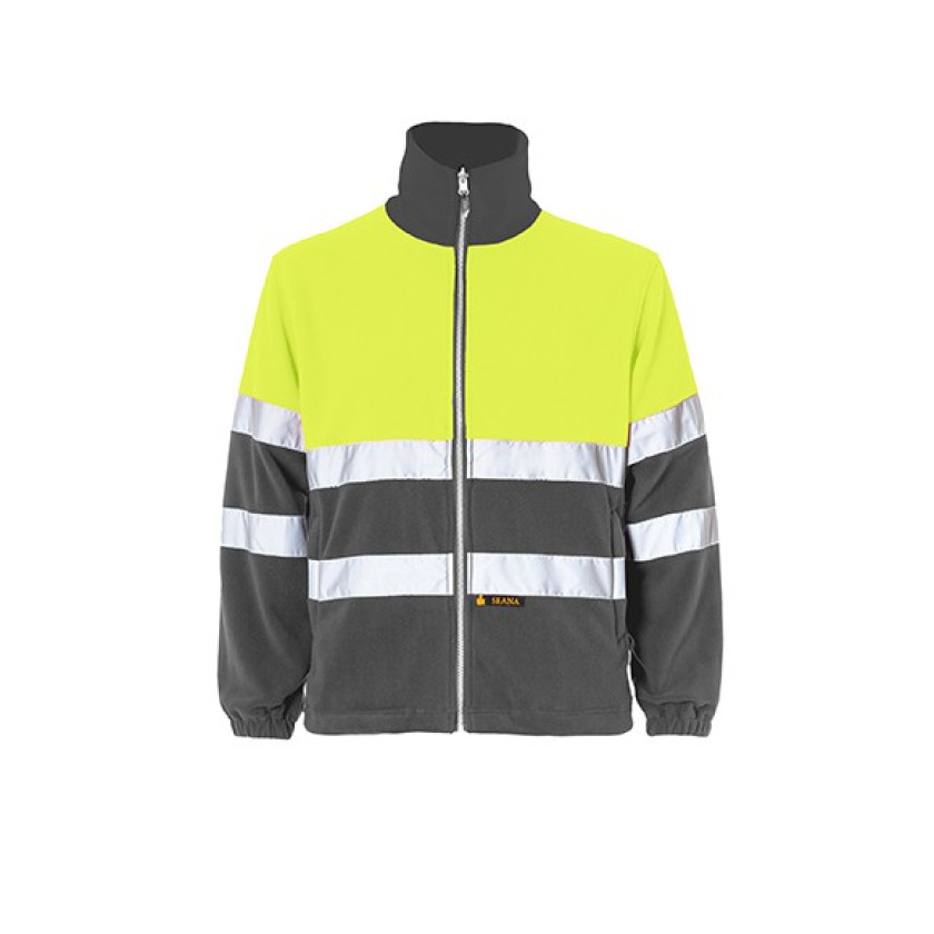 Chaqueta Polar Bicolor Clase Ii Gris Amarillo Fluor