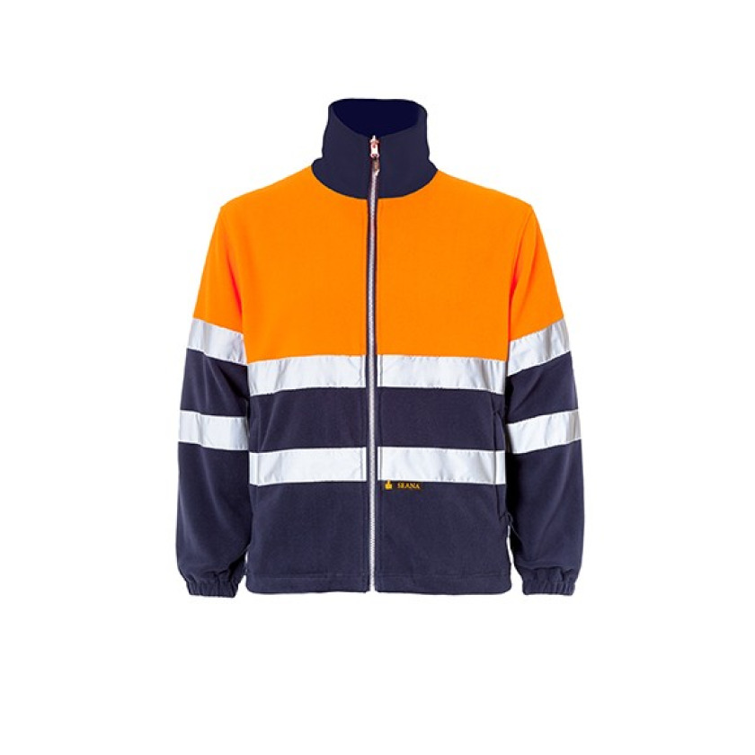 Chaqueta Polar Bicolor Clase Ii Marino Naranja Fluor